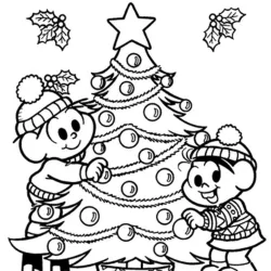 Árvore de Natal para imprimir e colorir