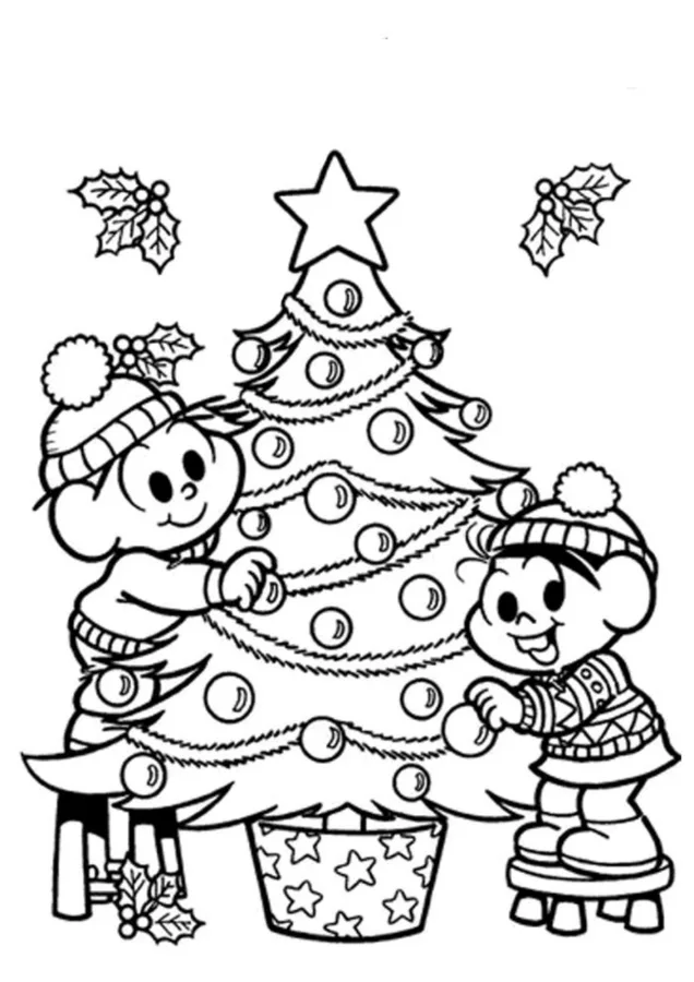 Árvore de Natal para imprimir e colorir