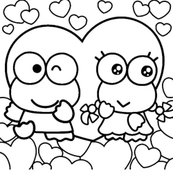 Keroppi para imprimir e colorir