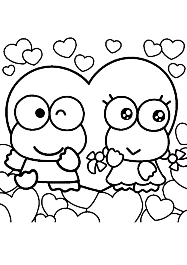 Keroppi para imprimir e colorir