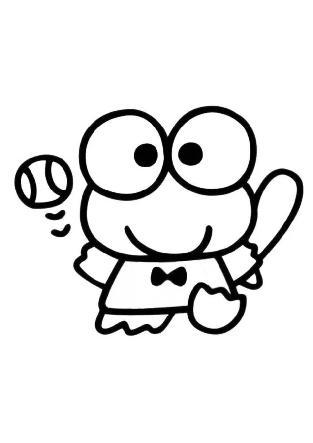 Keroppi para imprimir e colorir