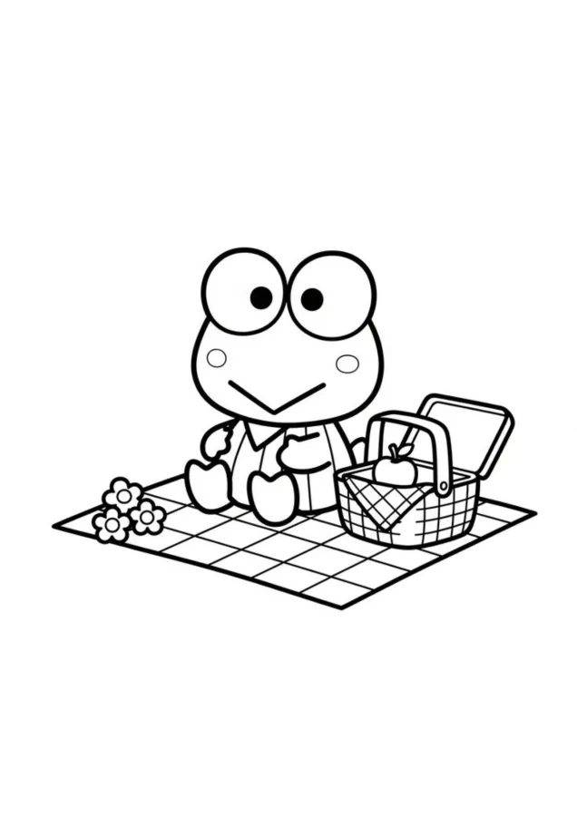 Keroppi para imprimir e colorir