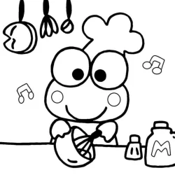 Keroppi para imprimir e colorir