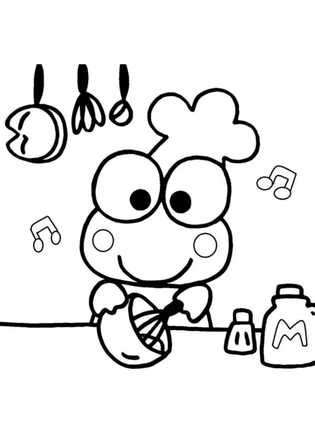 Keroppi para imprimir e colorir