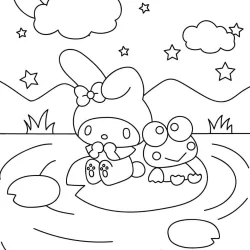 Keroppi para imprimir e colorir