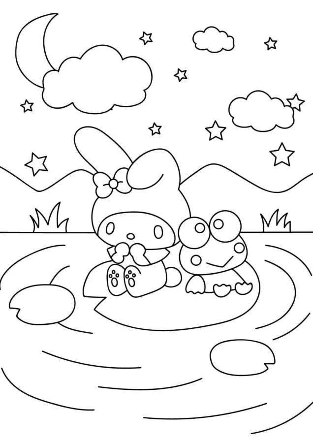 Keroppi para imprimir e colorir