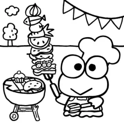 Keroppi para imprimir e colorir