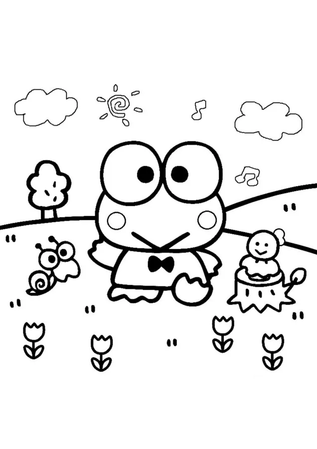 Keroppi para imprimir e colorir