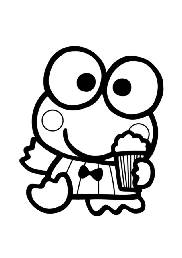 Keroppi para imprimir e colorir