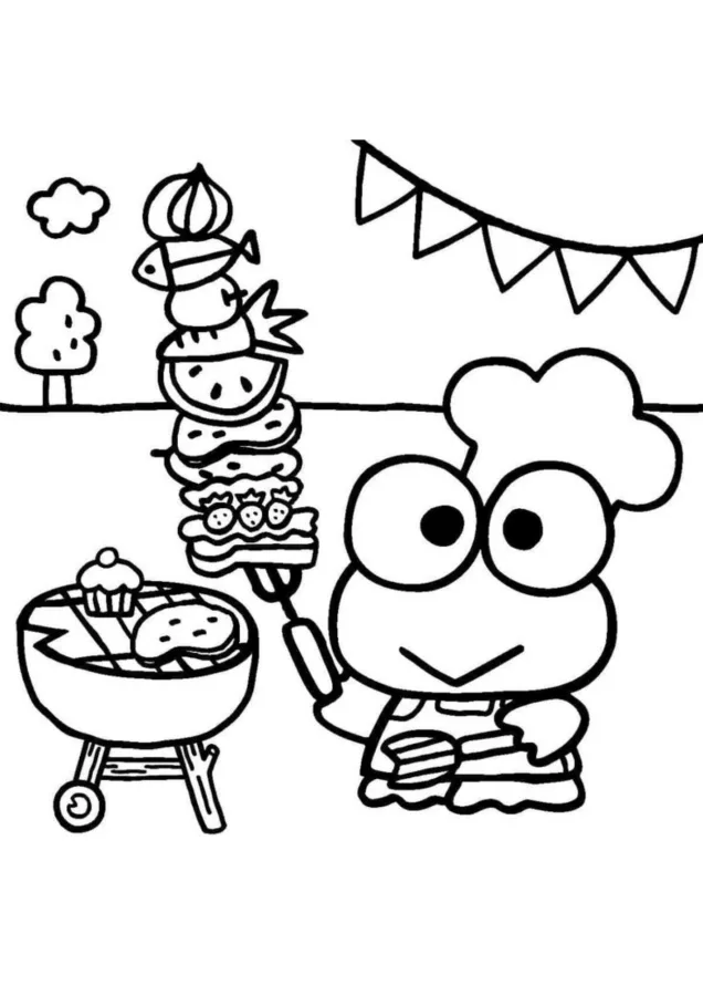 Keroppi para imprimir e colorir