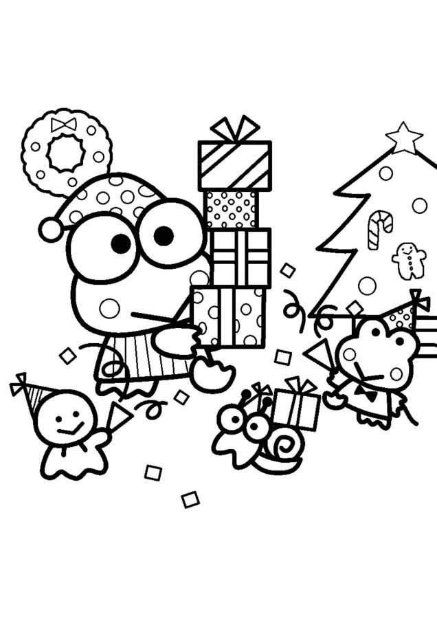 Keroppi para imprimir e colorir