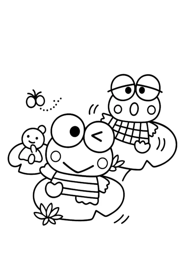Keroppi para imprimir e colorir