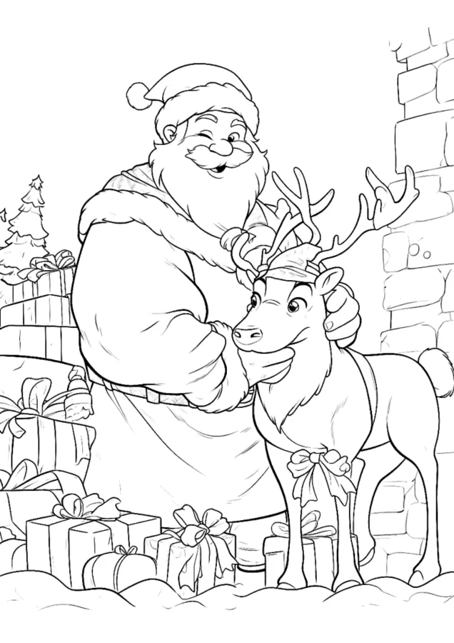 Papai Noel para imprimir e colorir