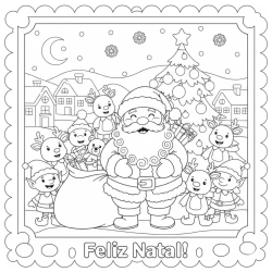 Papai Noel para imprimir e colorir