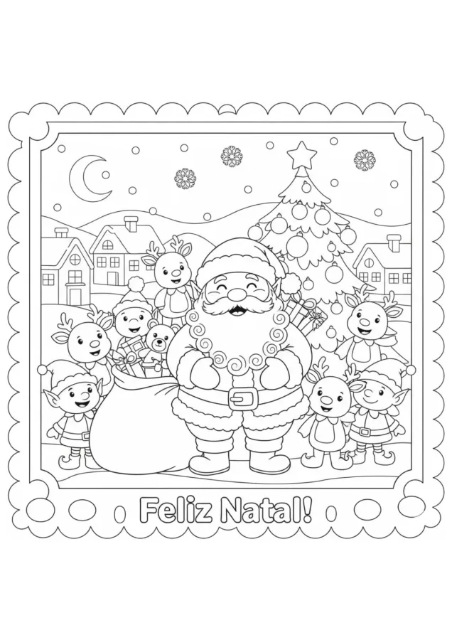 Papai Noel para imprimir e colorir