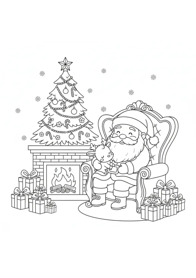 Papai Noel para imprimir e colorir