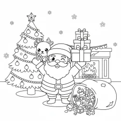 Papai Noel para imprimir e colorir