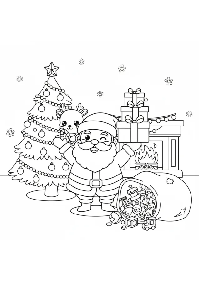 Papai Noel para imprimir e colorir