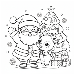 Papai Noel para imprimir e colorir