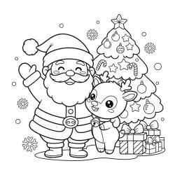 Papai Noel para imprimir e colorir