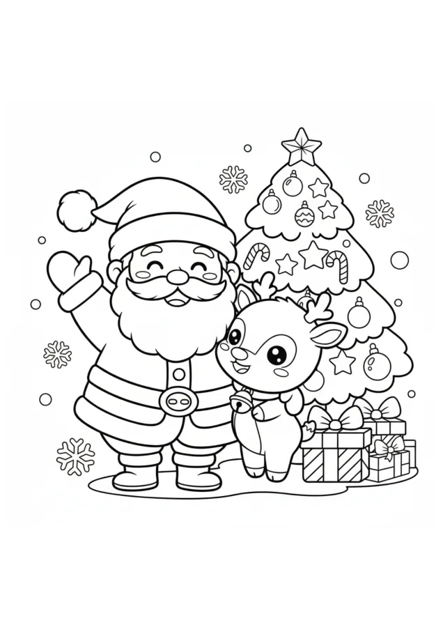 Papai Noel para imprimir e colorir