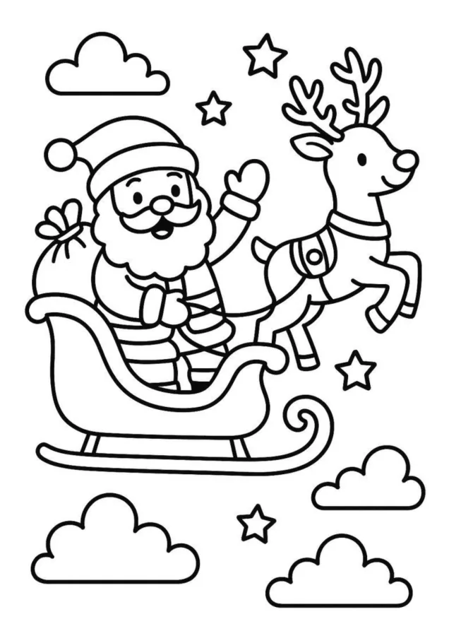 Papai Noel para imprimir e colorir