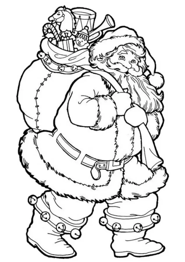 Papai Noel para imprimir e colorir