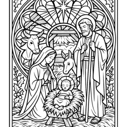 Presépio para imprimir e colorir