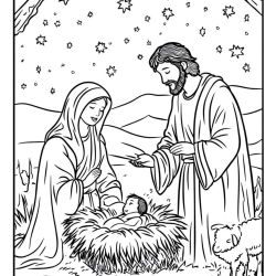 Presépio para imprimir e colorir