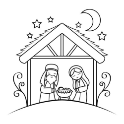 Presépio para imprimir e colorir