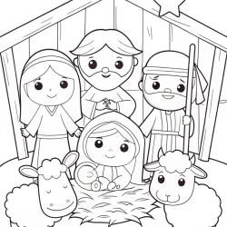 Presépio para imprimir e colorir