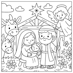 Presépio para imprimir e colorir