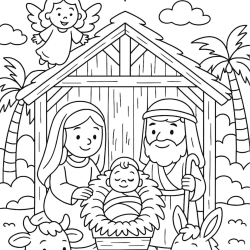 Presépio para imprimir e colorir