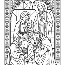 Presépio para imprimir e colorir