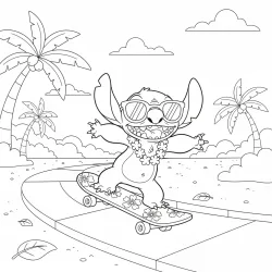 Stitch para imprimir e colorir