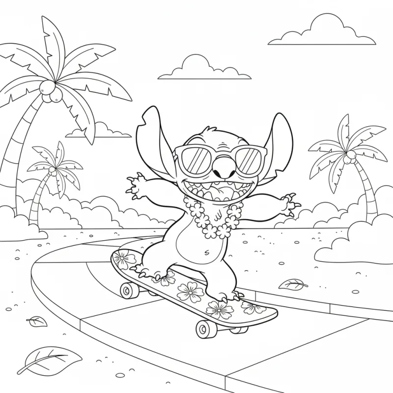 Stitch para imprimir e colorir