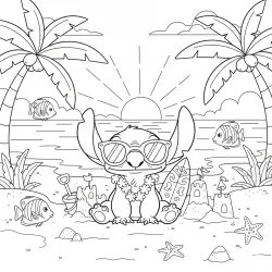 Stitch para imprimir e colorir