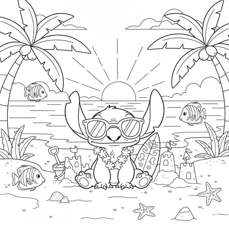 Stitch para imprimir e colorir