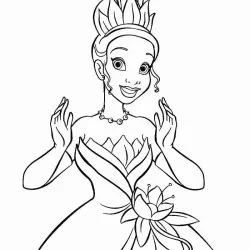A Princesa e o Sapo para imprimir e colorir