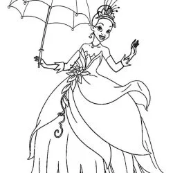 A Princesa e o Sapo para imprimir e colorir