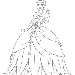 A Princesa e o Sapo para imprimir e colorir