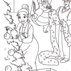 A Princesa e o Sapo para imprimir e colorir