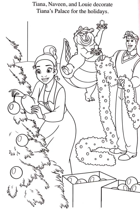 A Princesa e o Sapo para imprimir e colorir