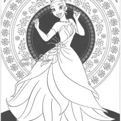 A Princesa e o Sapo para imprimir e colorir