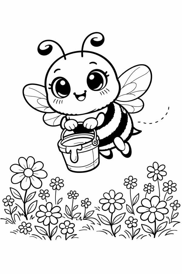 Abelhas para imprimir e colorir