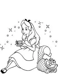 Alice no País das Maravilhas para imprimir e colorir