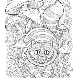 Alice no País das Maravilhas para imprimir e colorir