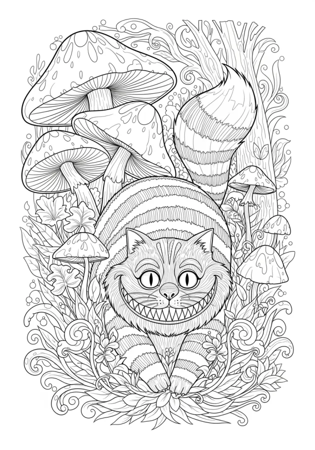 Alice no País das Maravilhas para imprimir e colorir