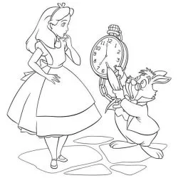 Alice no País das Maravilhas para imprimir e colorir
