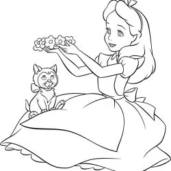 Alice no País das Maravilhas para imprimir e colorir